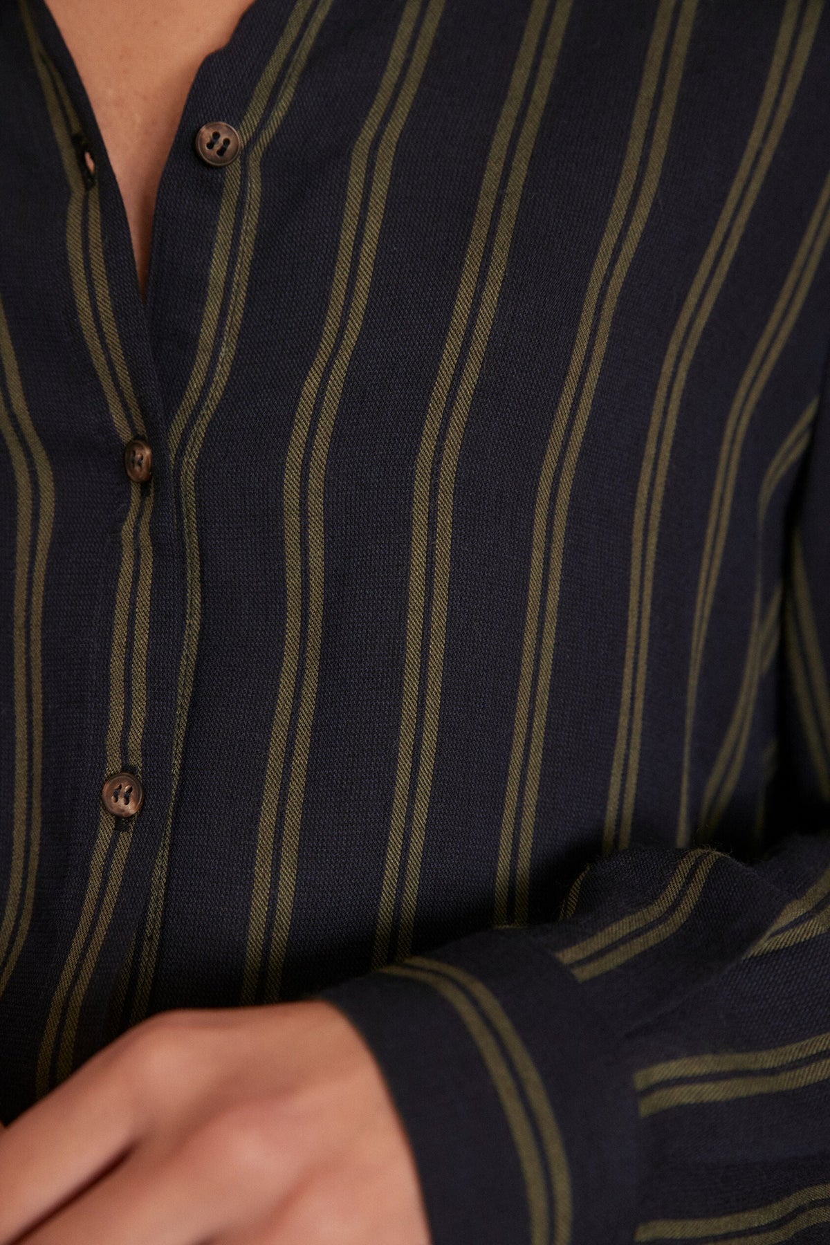 Betsy Striped Blouse - Khaki