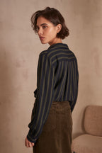 Betsy Striped Blouse - Khaki