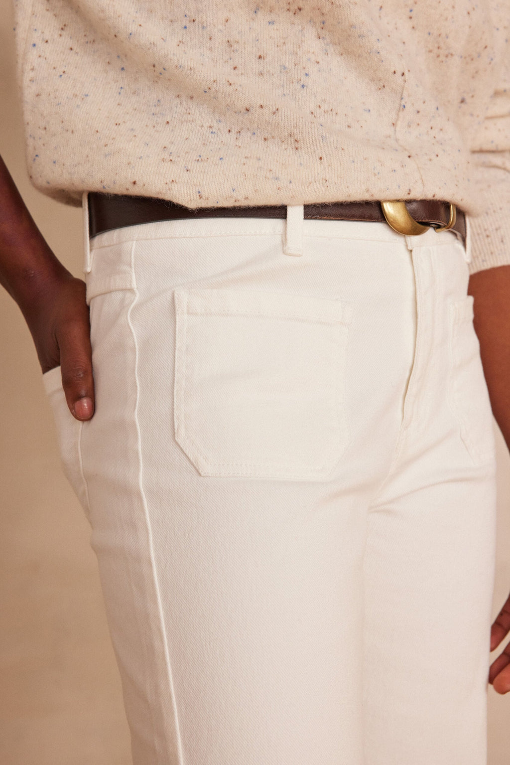 Léa Overdyed Trousers - White