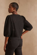 Paco Embroidered Blouse - Black