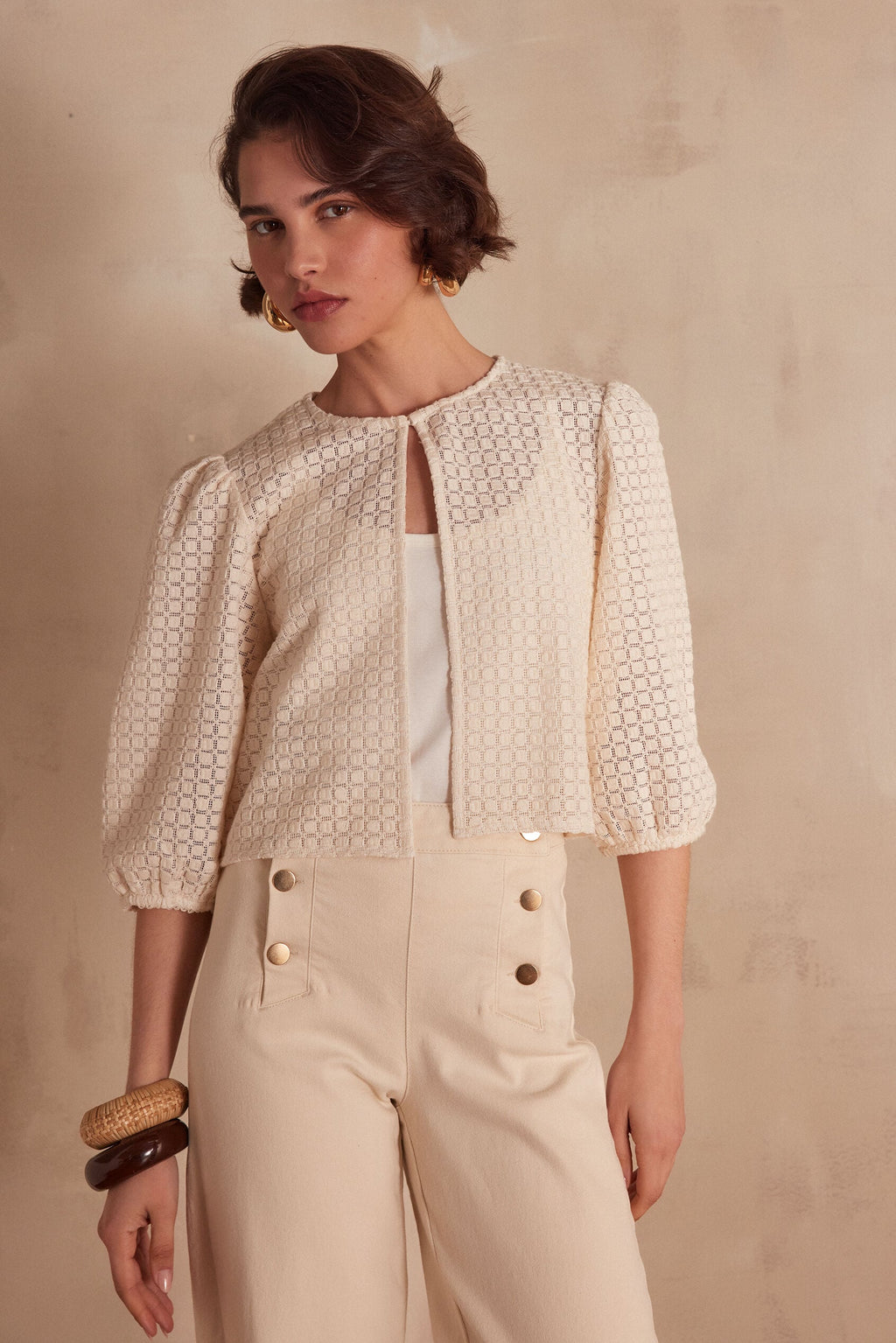 Paco Embroidered Blouse - Cream