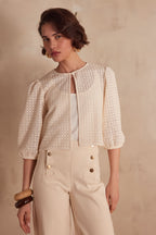Paco Embroidered Blouse - Cream