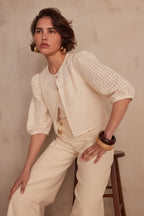 Paco Embroidered Blouse - Cream