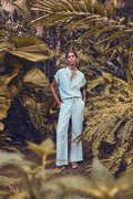 Prune Striped Trousers - English Green