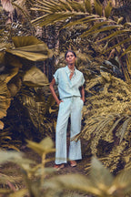 Prune Striped Trousers - English Green