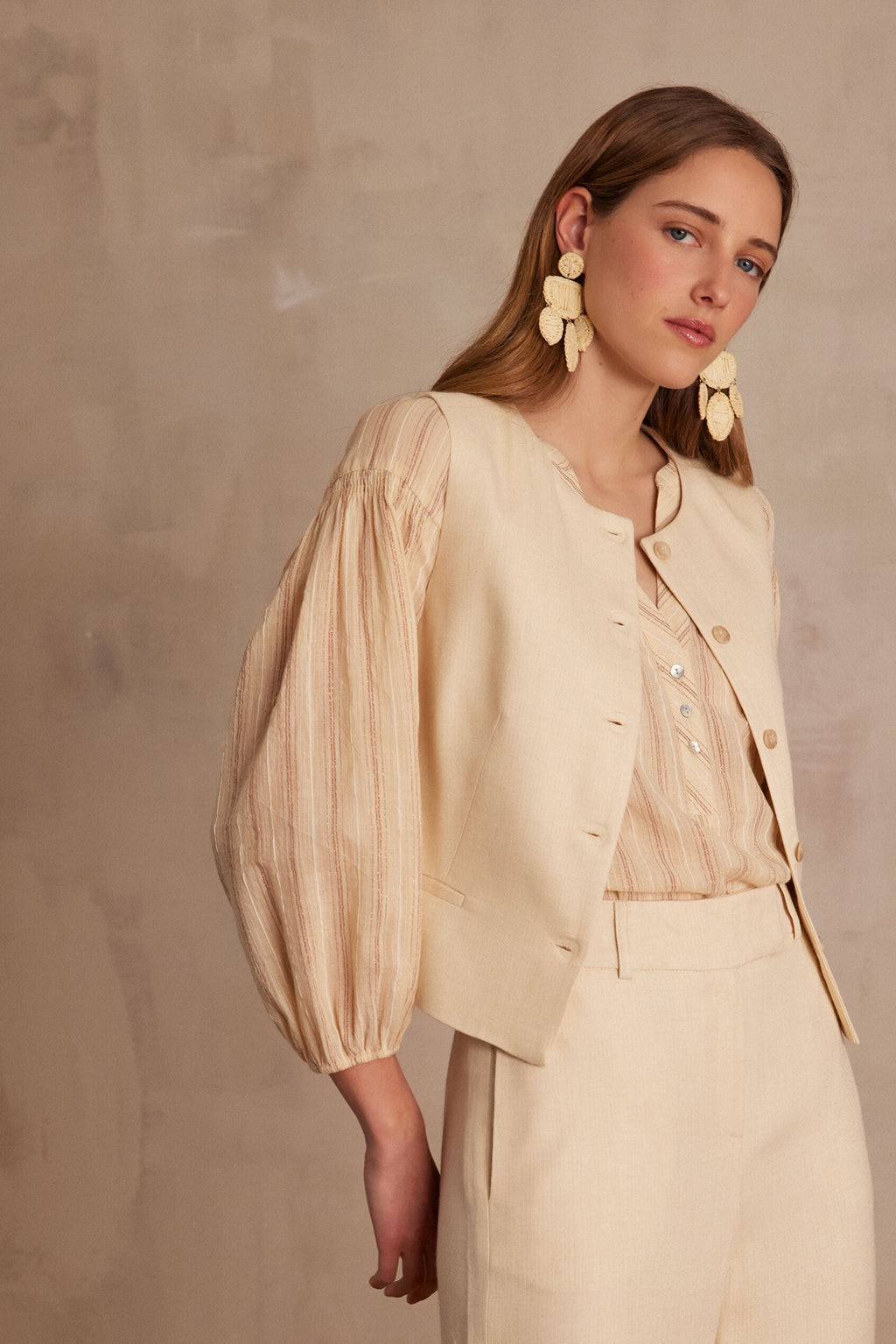 Gilet Cliff Uni - Crème