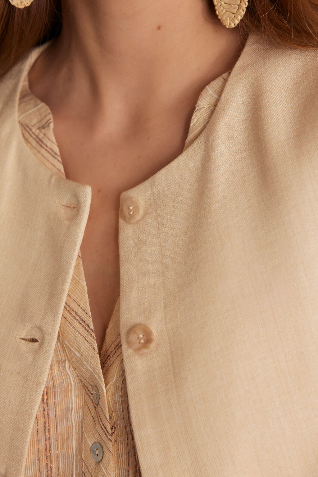 Gilet Cliff Uni - Crème