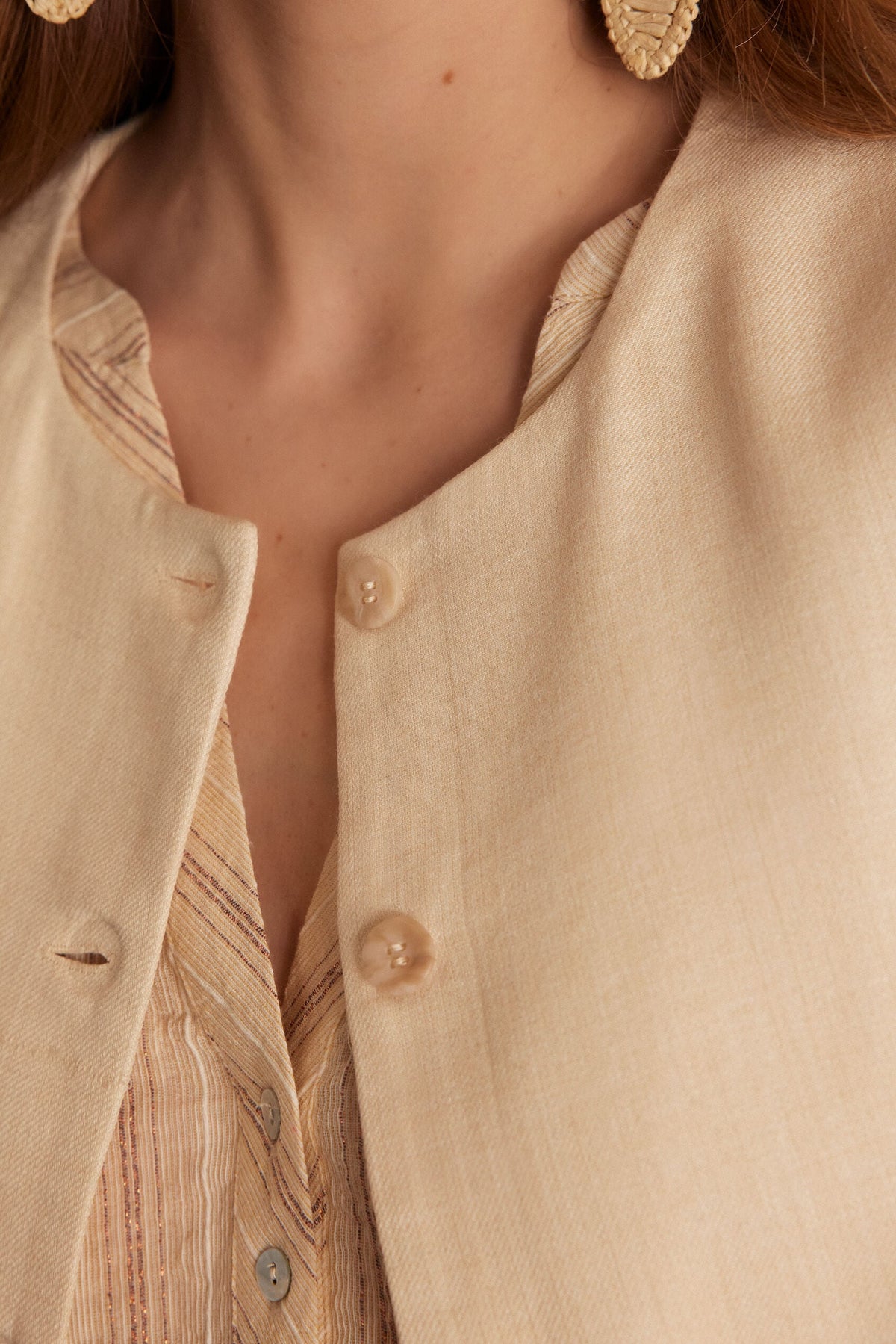Gilet Cliff Uni - Crème