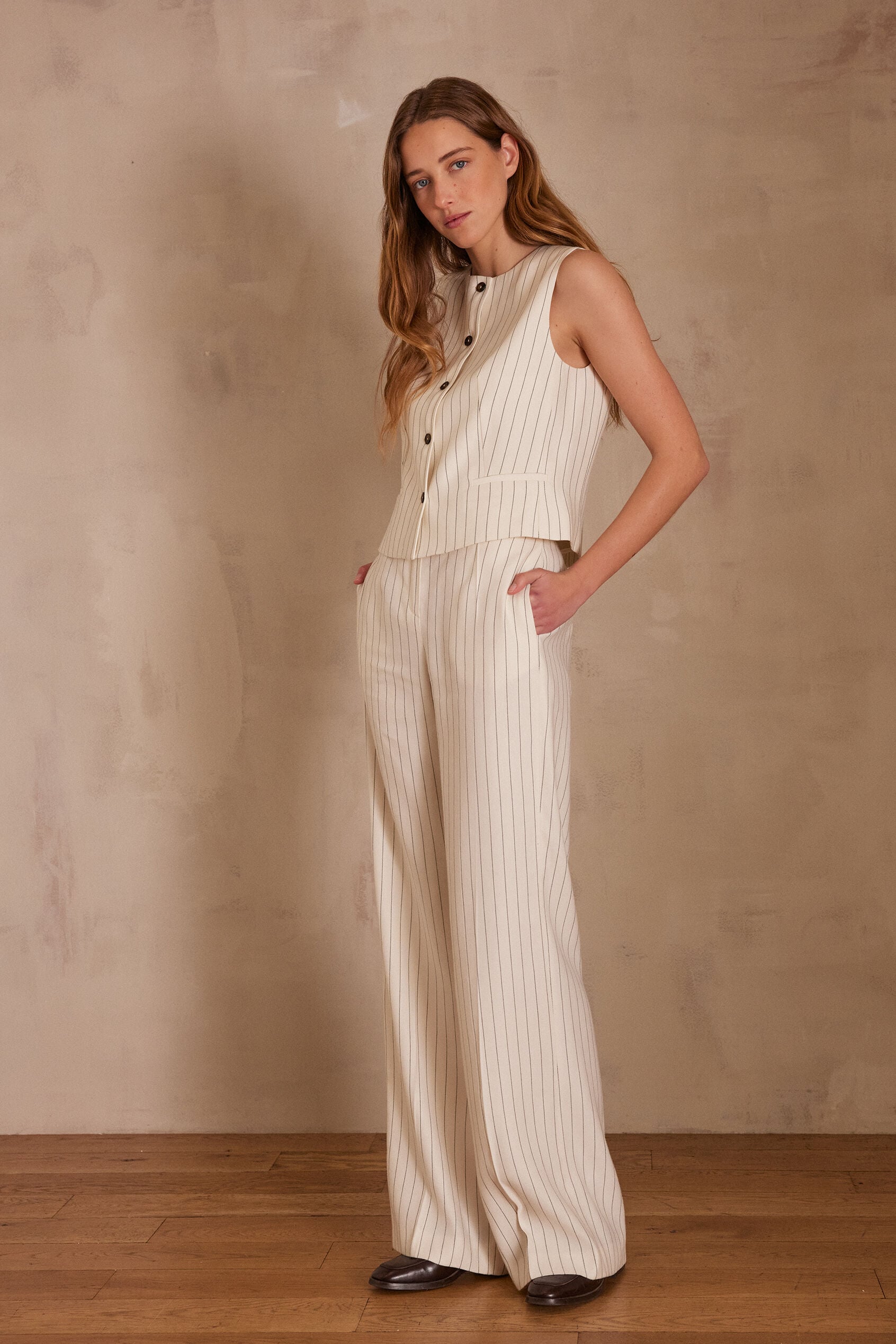 Cliff Striped Cardigan - Ecru