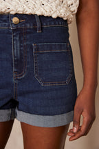 Lila Denim Shorts - Dark Indigo