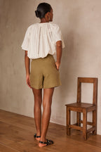 Bruce Linen Shorts - Leaf