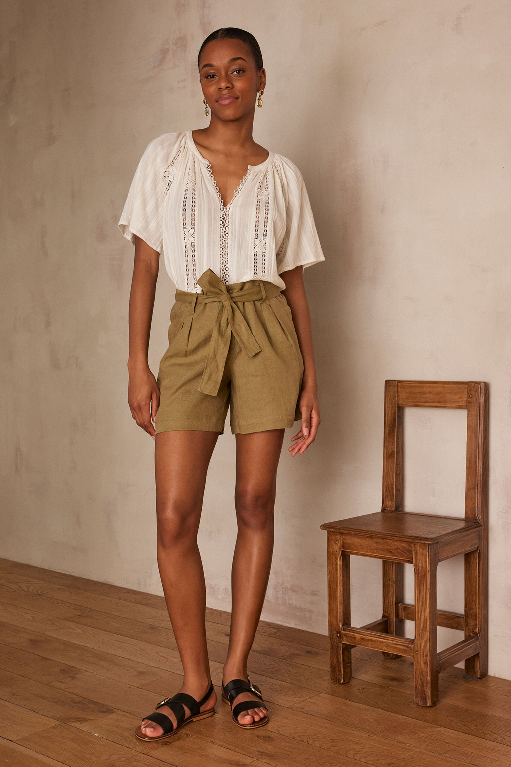 Bruce Linen Shorts - Leaf