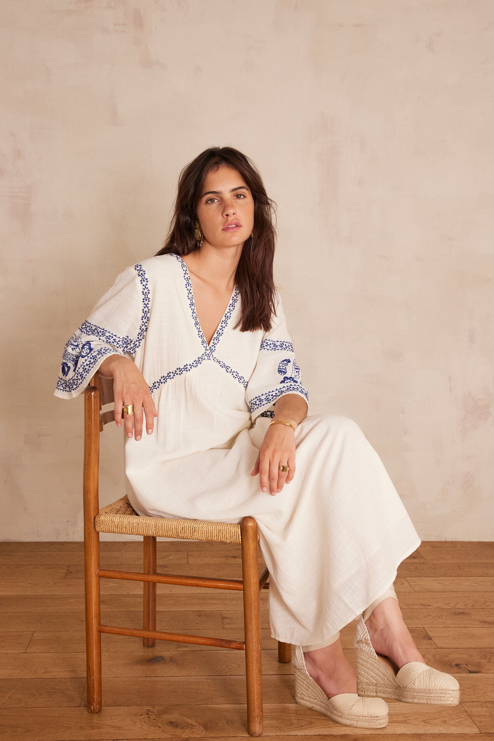 Loose Romy Embroidered - Blue