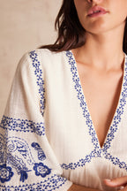 Loose Romy Embroidered - Blue