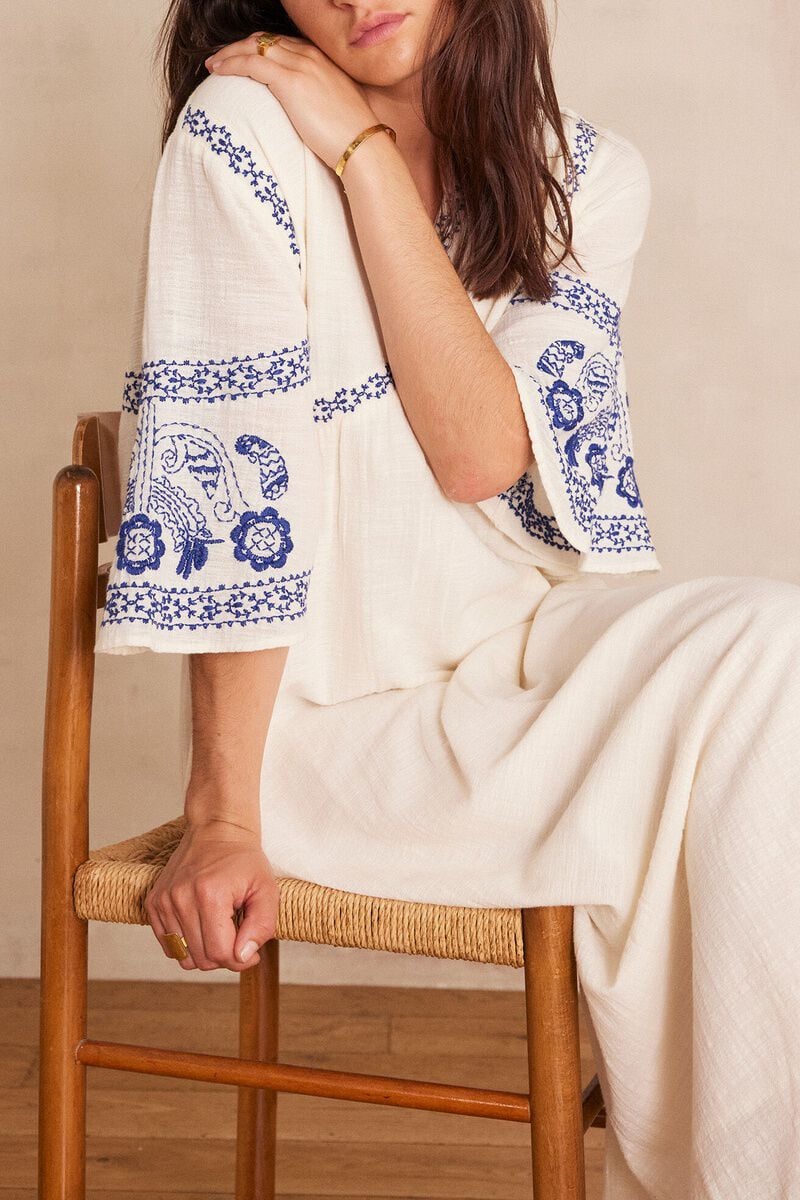 Loose Romy Embroidered - Blue
