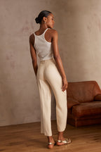 Bret Plain Trousers - Cream