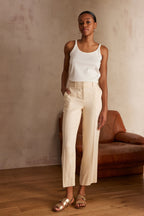 Bret Plain Trousers - Cream