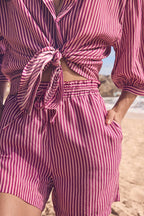 Irresistible Striped Shorts - Violet