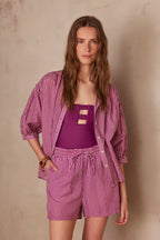 Irresistible Striped Shorts - Violet