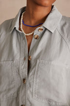 Perry Plain Blouse - Light Teal