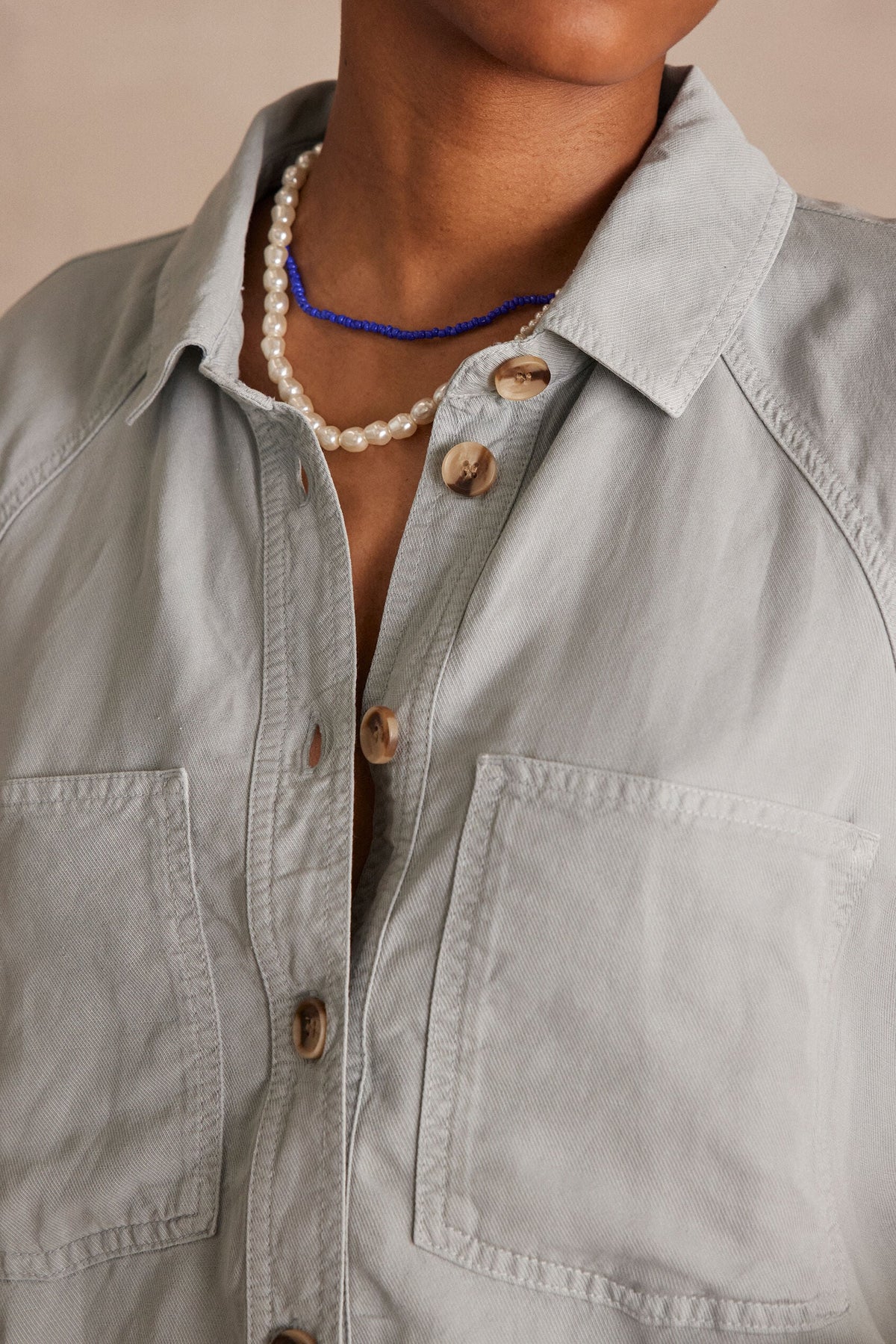 Perry Plain Blouse - Light Teal