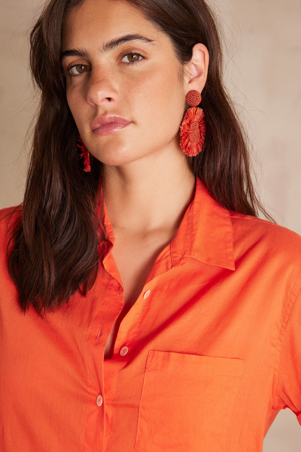 Plain Soline Blouse - Orange