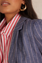 Veste Nélia Lin Rayée - Délavé Clair