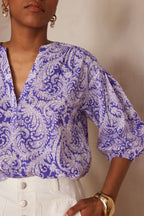 Paulo Arabesque Print Blouse - Purple