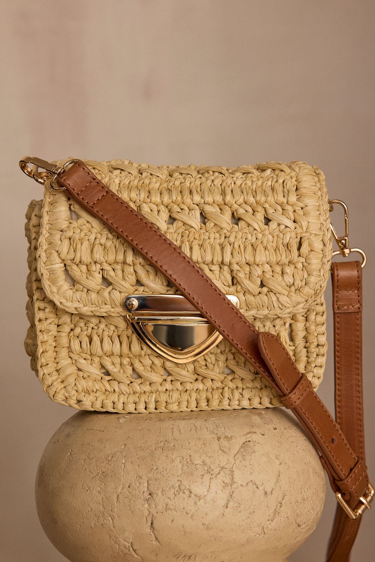 Small Gaston Mini Straw Bag - Natural