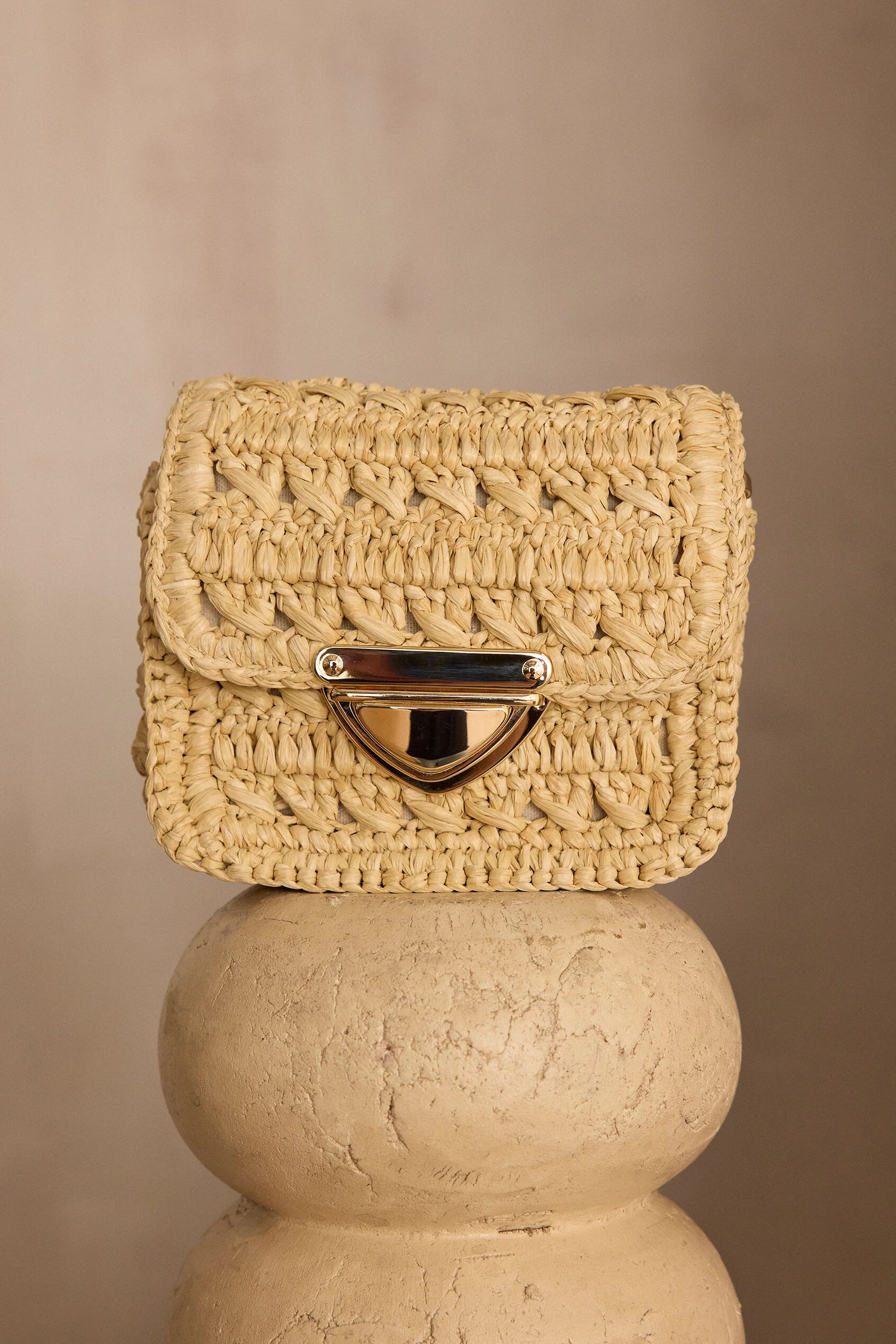 Small Gaston Mini Straw Bag - Natural