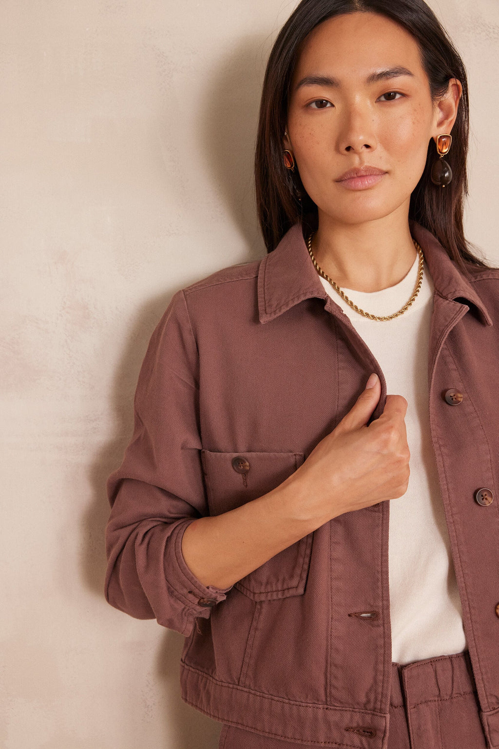 Castille Overdyed Jacket - Chocolate