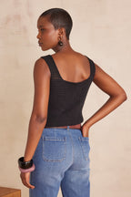 Baya Vest Top - Black