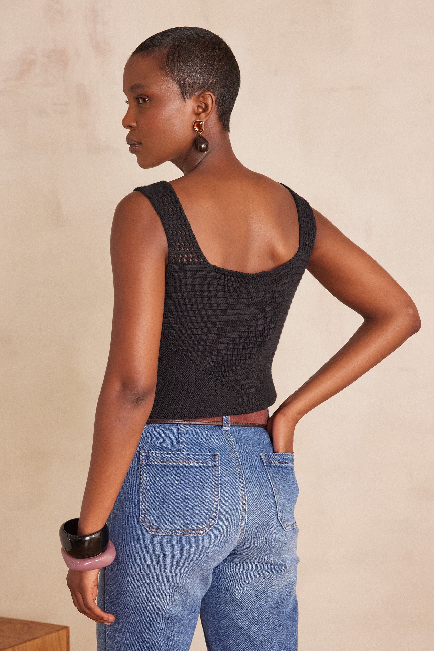 Baya Vest Top - Black