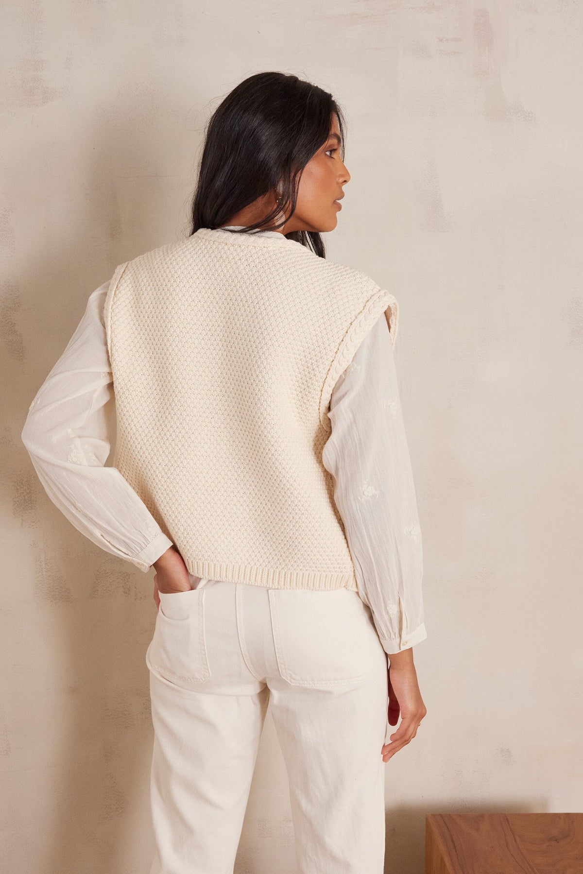 Betsy Waistcoat/Cardigan - Cream