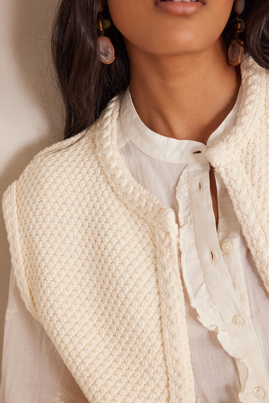 Betsy Waistcoat/Cardigan - Cream