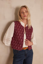 Plum Printed Cardigan - Dark Fuchsia