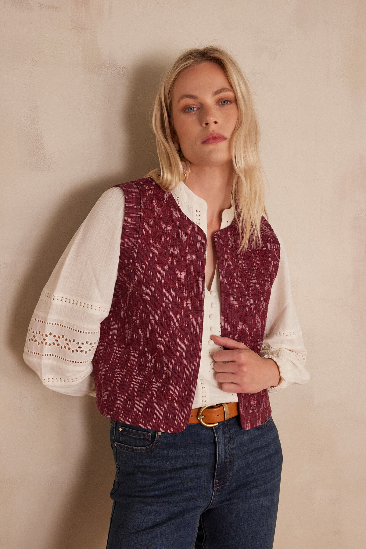 Plum Printed Cardigan - Dark Fuchsia