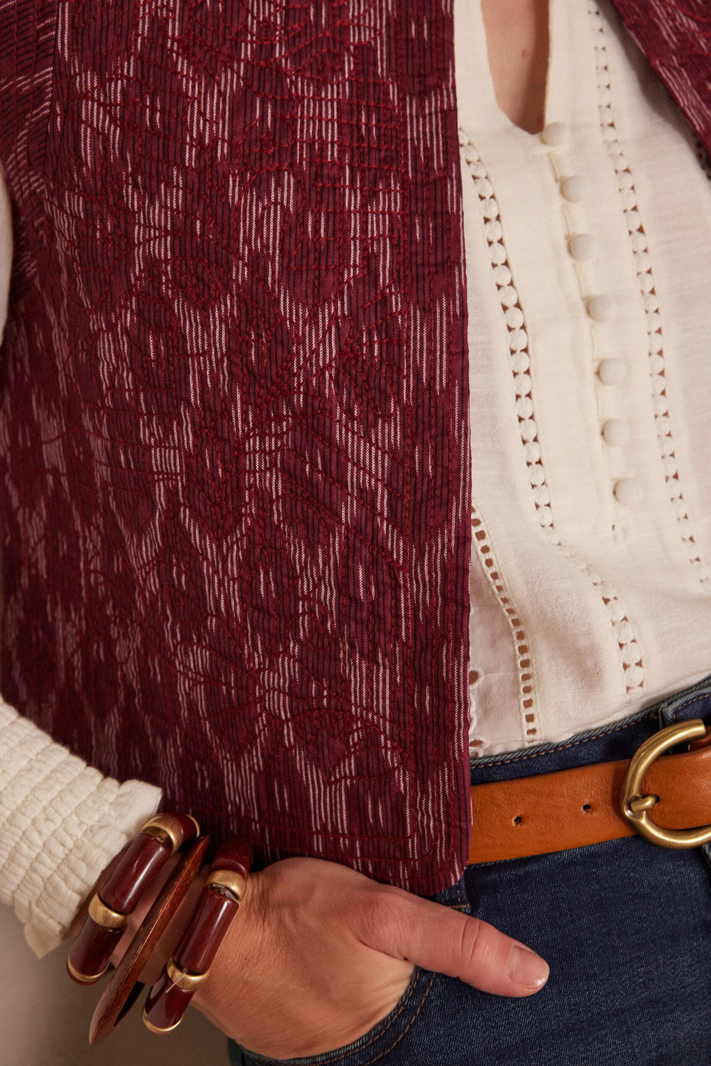 Plum Printed Cardigan - Dark Fuchsia