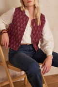 Plum Printed Cardigan - Dark Fuchsia