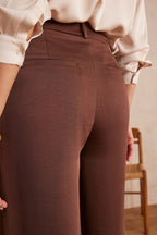 Flaubert Satin Trousers - Chocolate