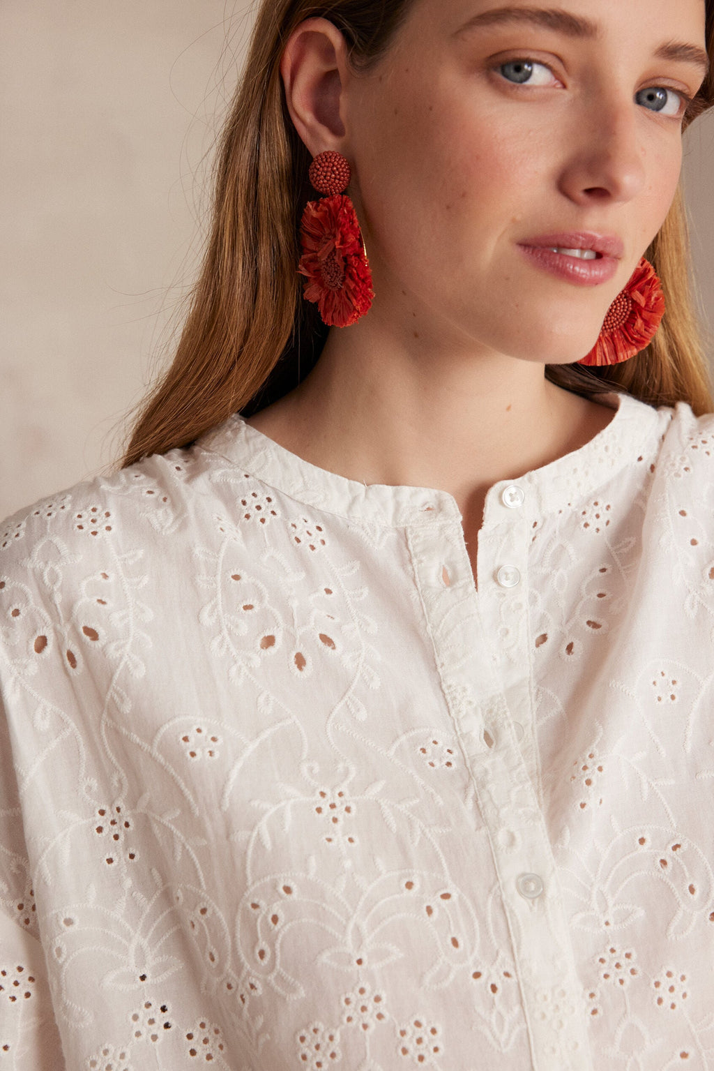 Bliss Embroidered Blouse - Ecru