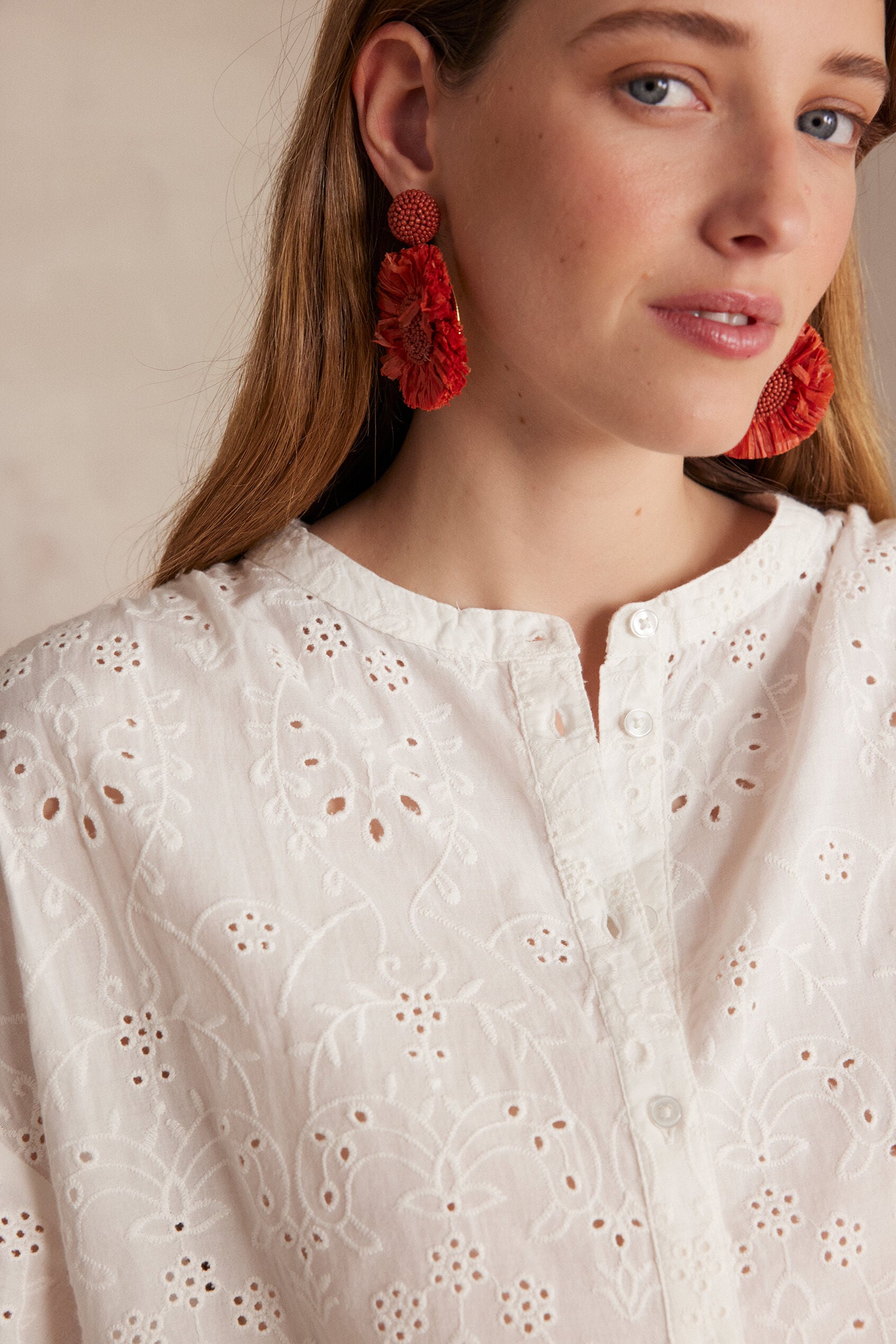 Bliss Embroidered Blouse - Ecru