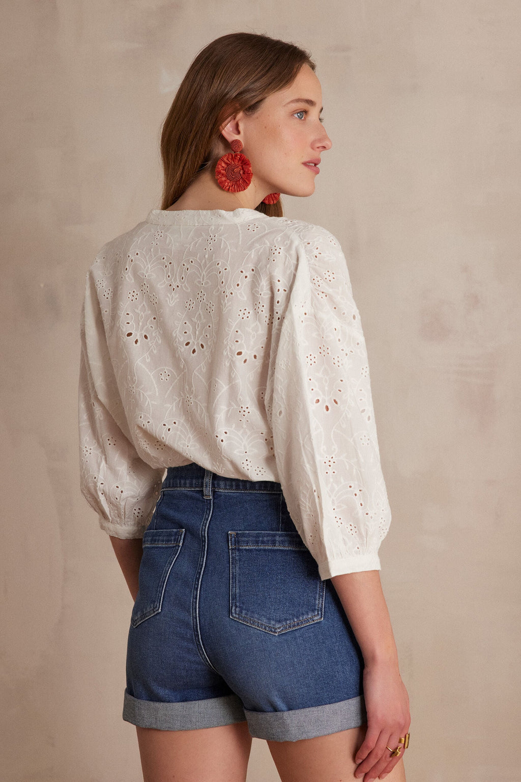 Bliss Embroidered Blouse - Ecru