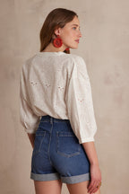 Bliss Embroidered Blouse - Ecru