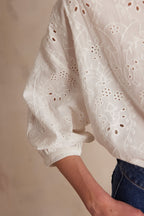 Bliss Embroidered Blouse - Ecru