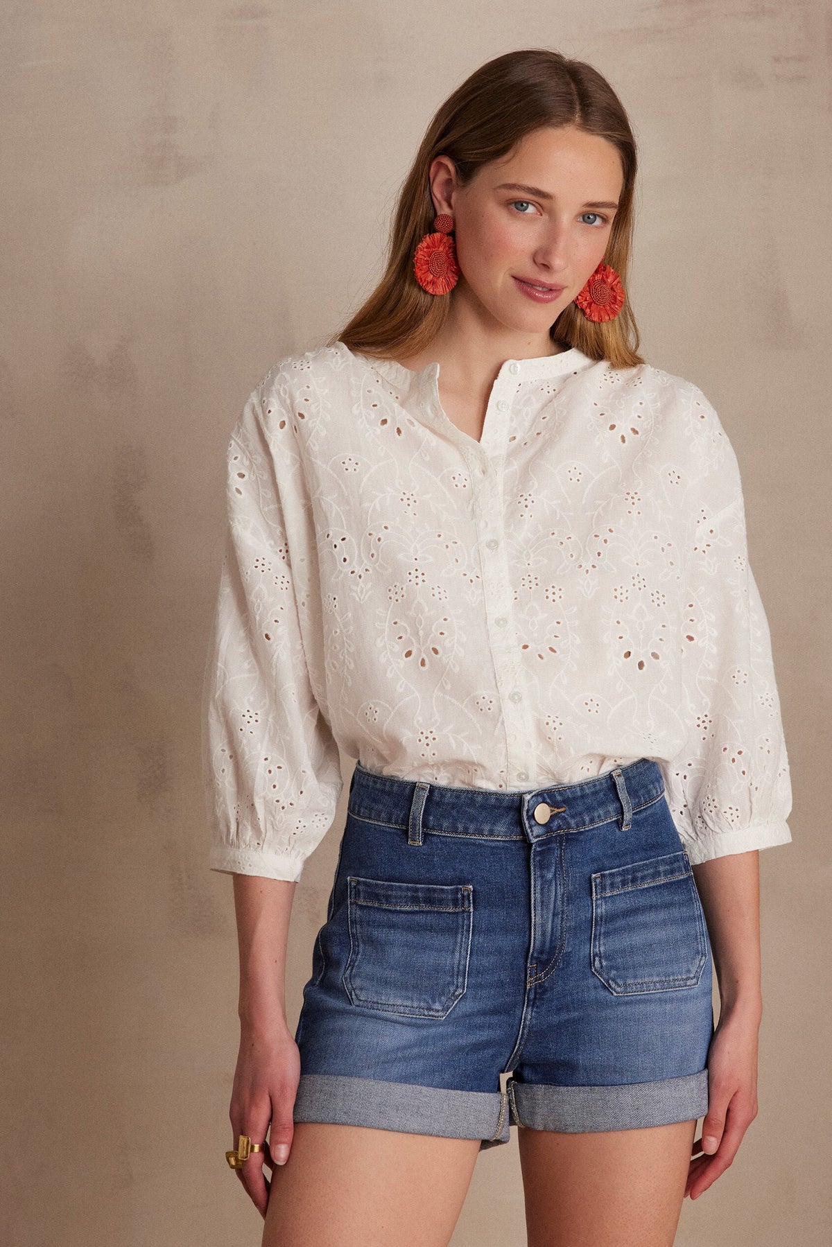 Bliss Embroidered Blouse - Ecru