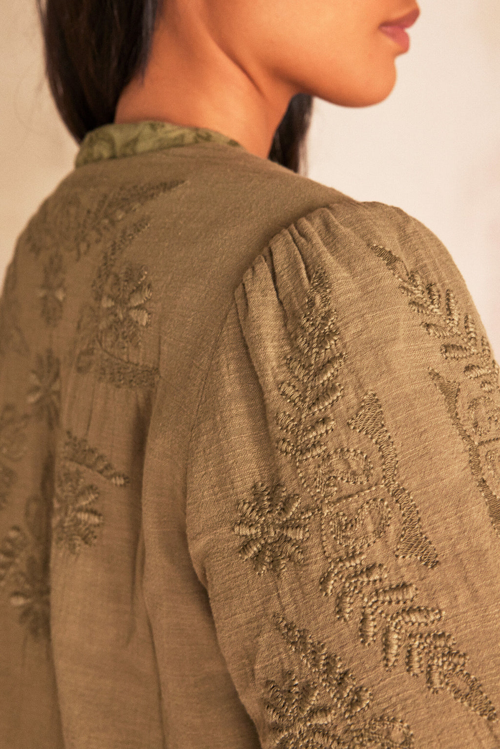 Veste Pamina Brodé - Kaki