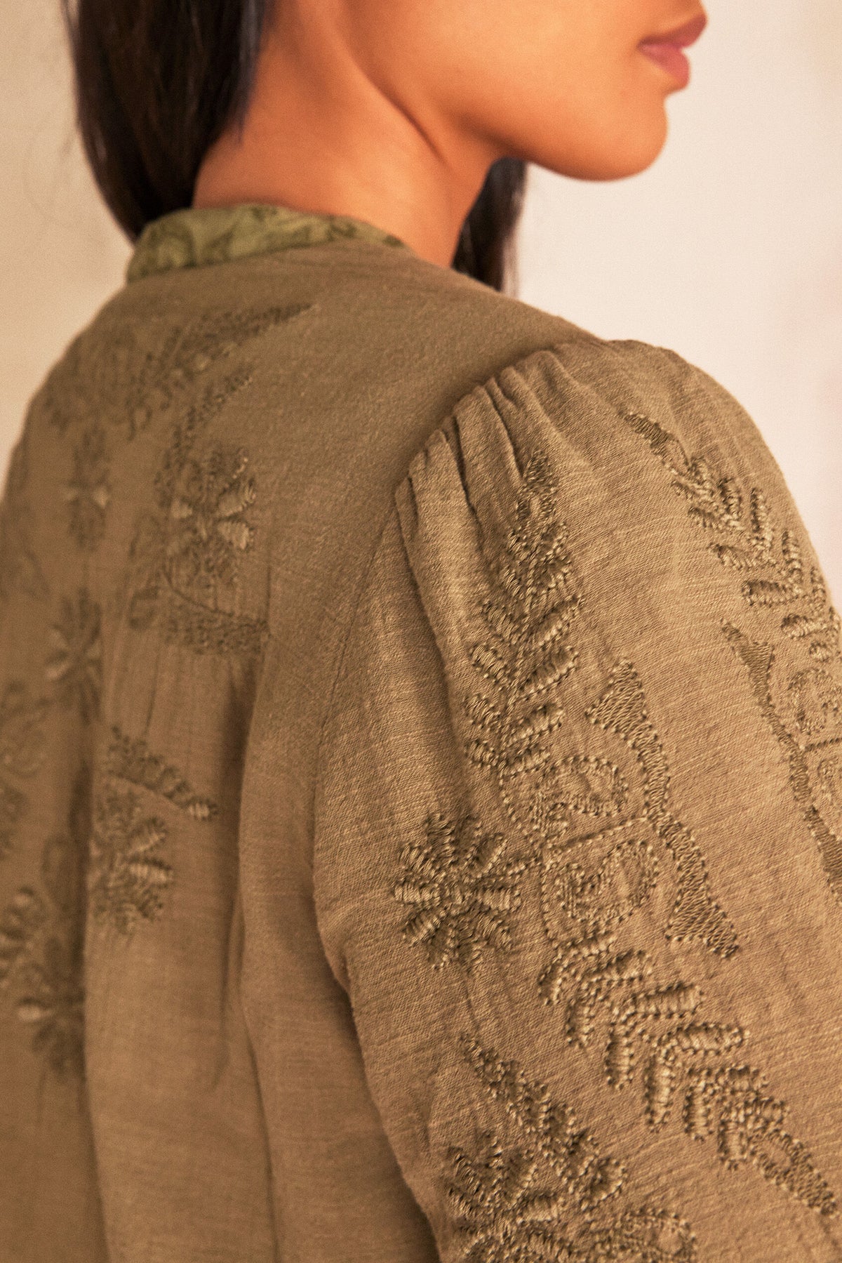 Veste Pamina Brodé - Kaki