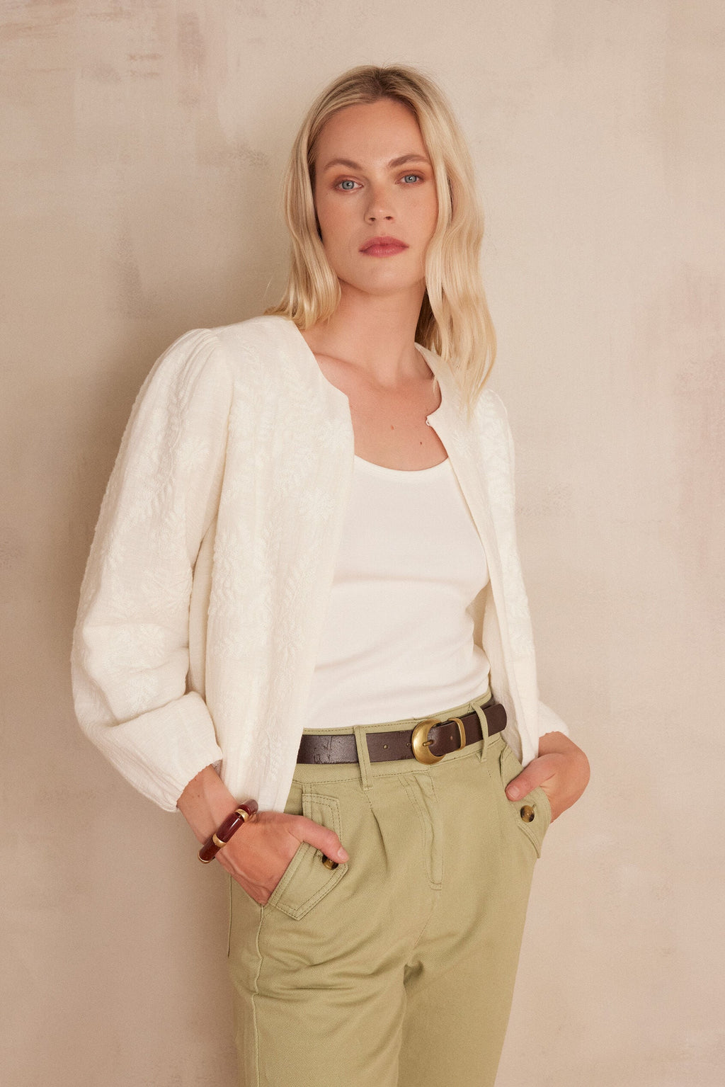 Veste Pamina Brodé - Crème