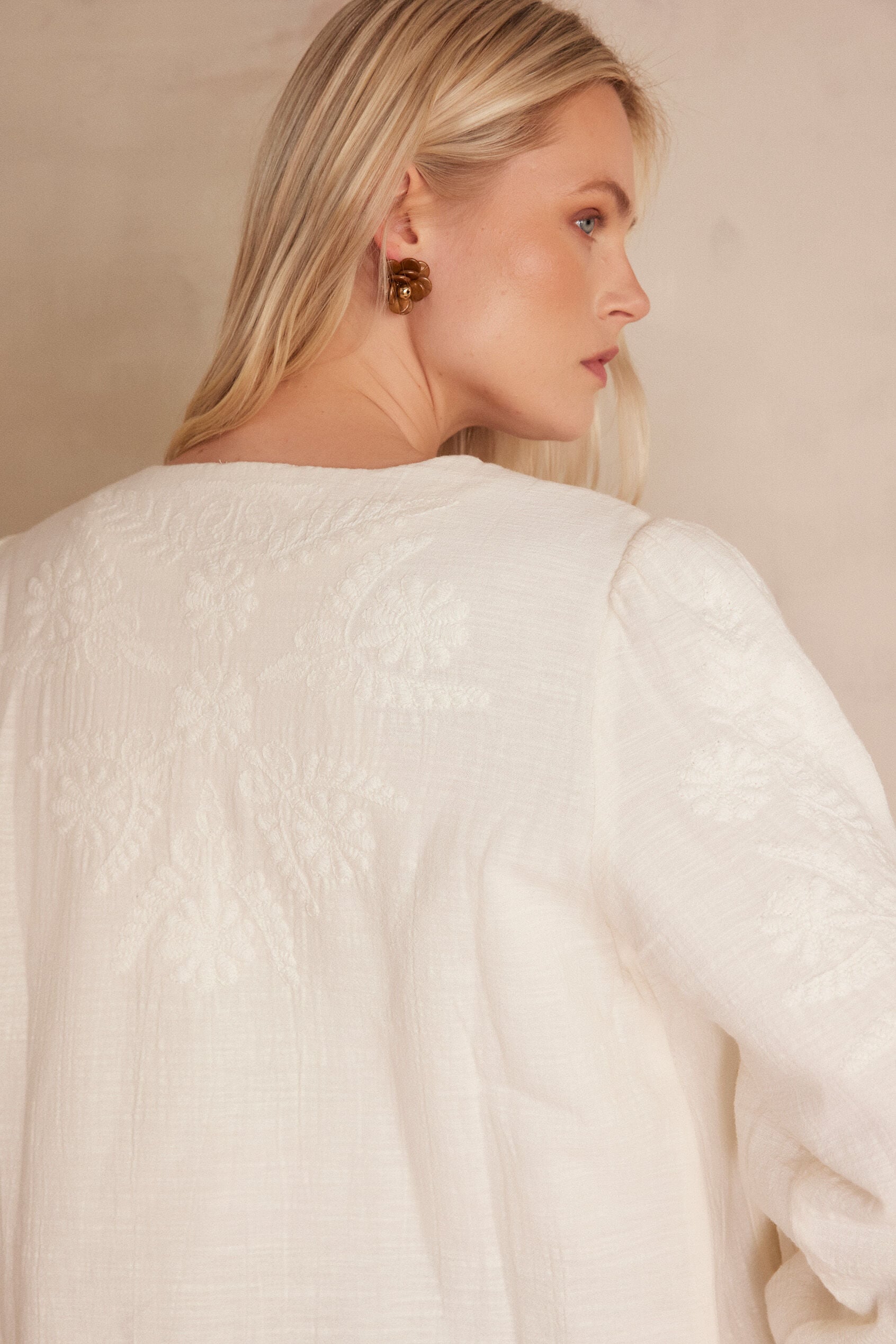 Veste Pamina Brodé - Crème